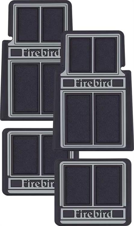 Firebird Black Logo Rubber Floor Mats