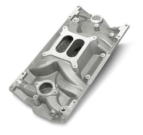 Intake Manifold, Street Warrior, Dual Plane, Aluminum, Natural, Square Bore