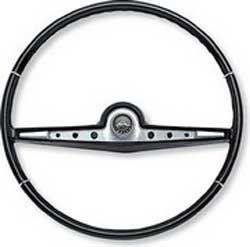 Steering Wheel, ABS Plastic/Aluminum, Black Grip, Chrome Spokes, Chevy, Each