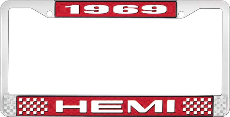 1969 HEMI LICENSE PLATE FRAME - RED