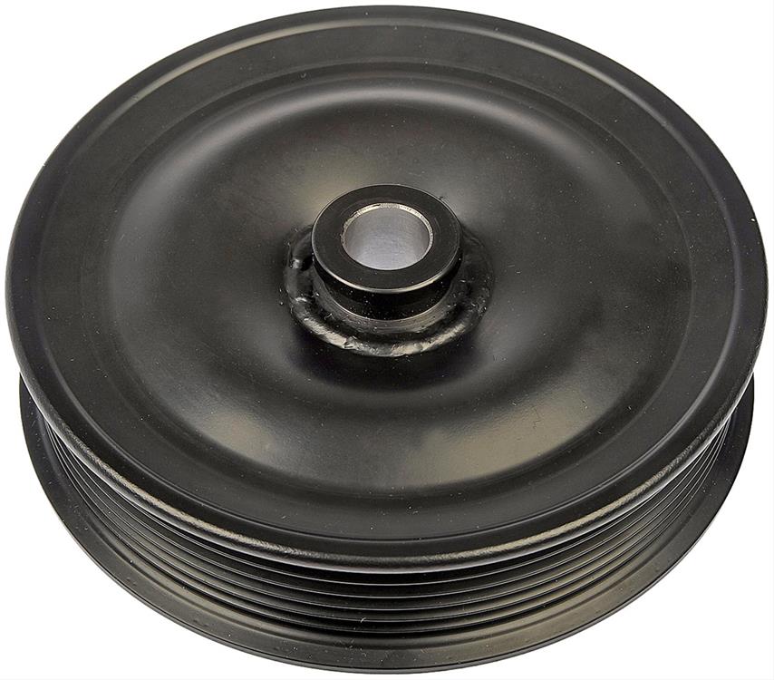 Power Steering Pulley, Stock, Serpentine, 7-Groove, Composite, Black