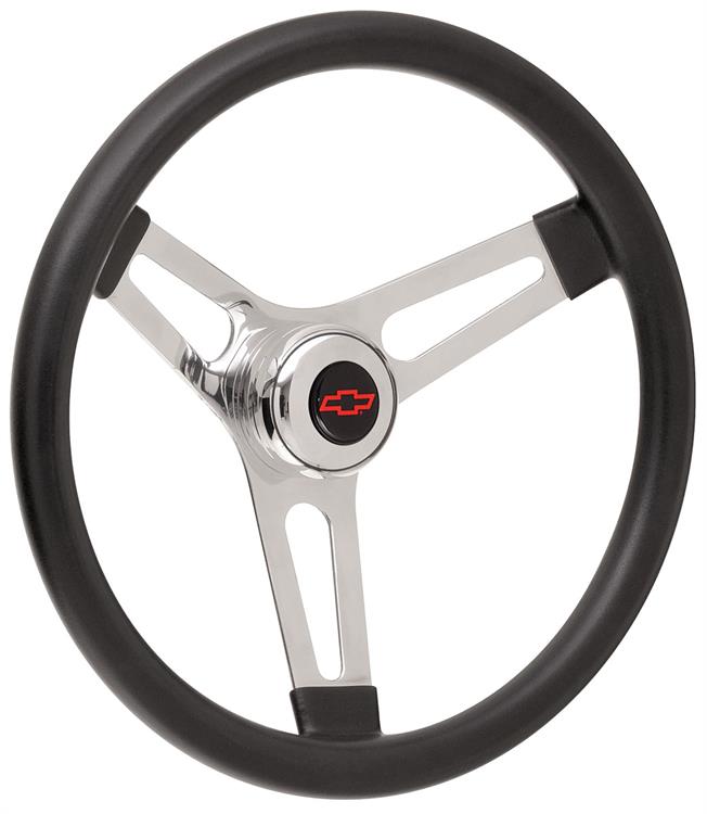 Steering Wheel Kit, 67-68 Chevrolet, Symm. Foam, 3.25, Tall Cap, Red Bowtie