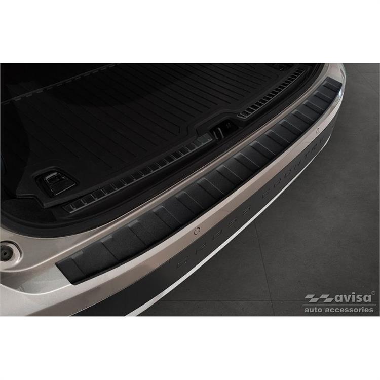 Matte Black Stainless Steel Rear bumper protector suitable for Volvo V90 9/2016- 'Ribs'