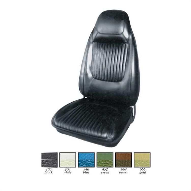 BLACK VINYL FRONT BUCKET SEAT UPHOLSTERY