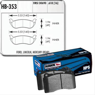 brake pads, rear, HPS