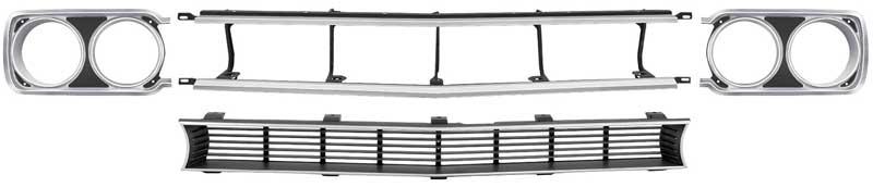 1968 Plymouth Sport Satellite, GTX Grill Set With Headlamp Bezels