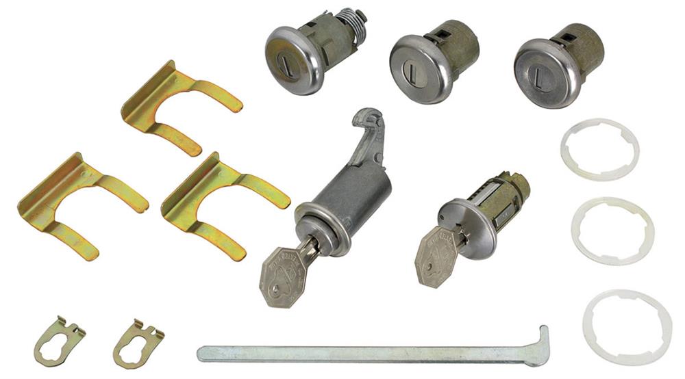 Lock Set, Ignition/Doors/Glove Box/Trunk, 1965 Original Style, w/ Octagon Keys