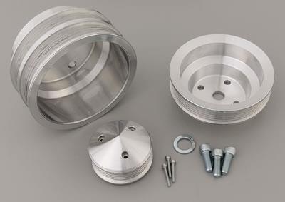 Pulley Kit, Billet aluminum, Serpentine