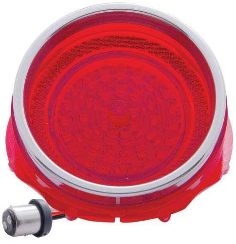 LED Taillight Lens, Red, With SS Trim