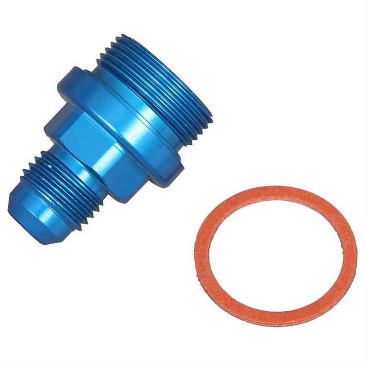 Fitting, Carburetor Inlet, -6 AN to 7/8-20 in. Male Thread, Aluminum, Blue, Each
