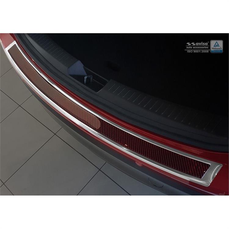 RVS Achterbumperprotector 'Deluxe' Mazda CX-5 2014- Chroom/Rood-Zwart Carbon