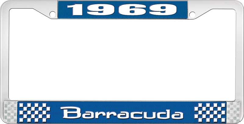 1969 BARRACUDA LICENSE PLATE FRAME - BLUE