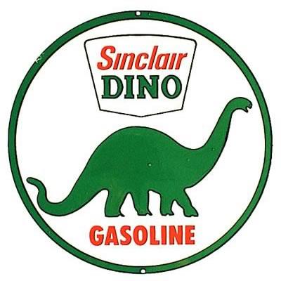 plåtskylt, "Sinclair Dino", 30cm