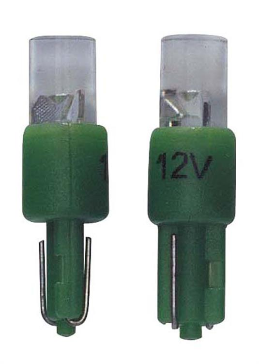 T-5 LED Instrument Lampen 12V Groen, set à 2 stuks