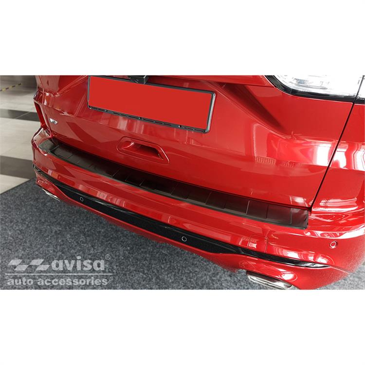 Black Stainless Steel Rear bumper protector suitable for Ford Kuga III ST-Line/Hybrid ST-Line 2019- 'Ribs'