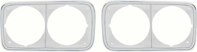 Headlamp Bezels, ABS Plastic, Chrome, GMC, Pair