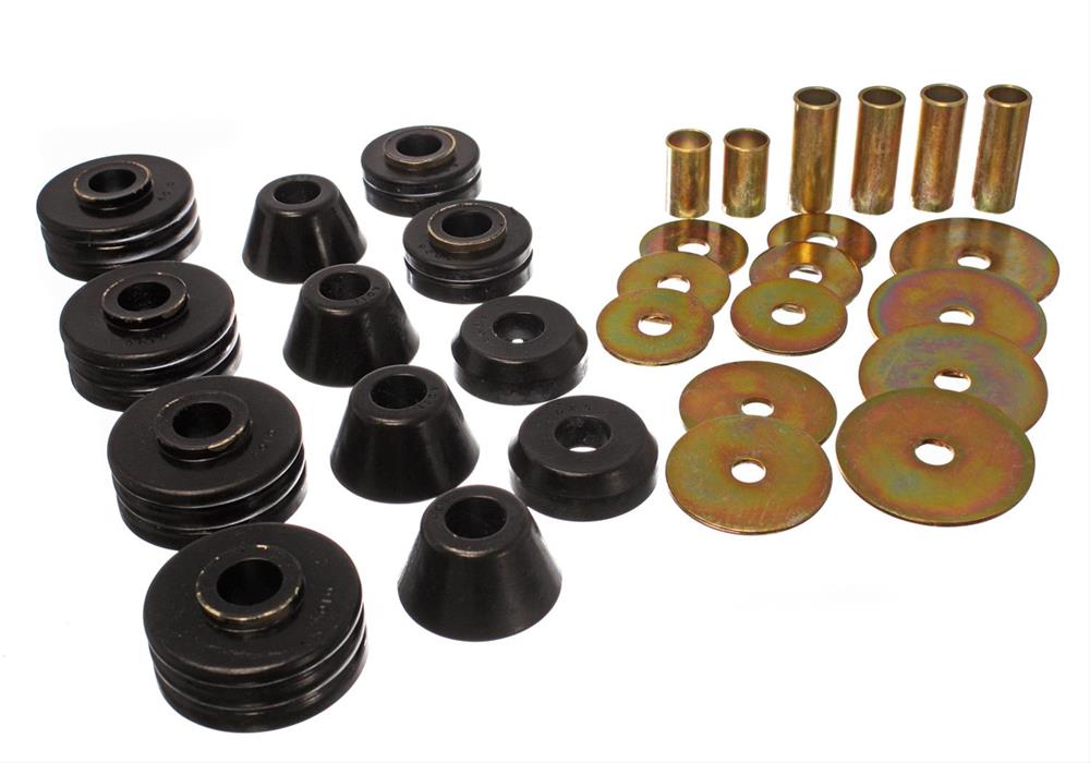 Body Mount Bushings, Polyurethane, Black