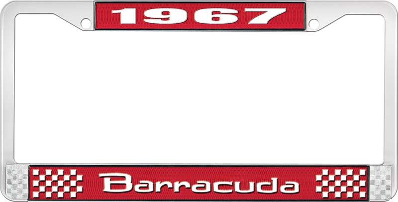 nummerplåtsram 1967 barracuda - röd