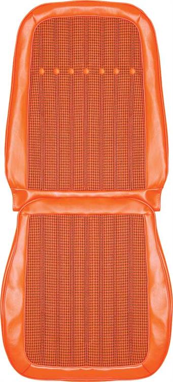 Orange Houndstooth Vinyl Front Bucket Seat Upholstery
