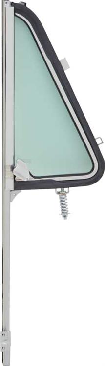 1964-66 GM Truck Vent Window Assembly with Chrome Frame and Green Tinted Glass; LH