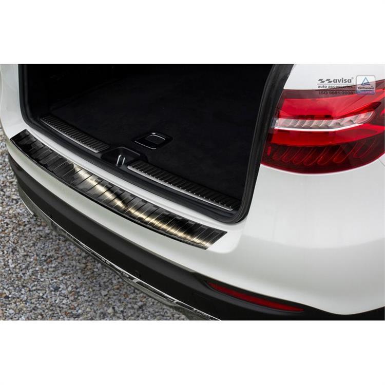 Zwart RVS Achterbumperprotector Mercedes GLC 5-deurs 2015- 'RIbs'