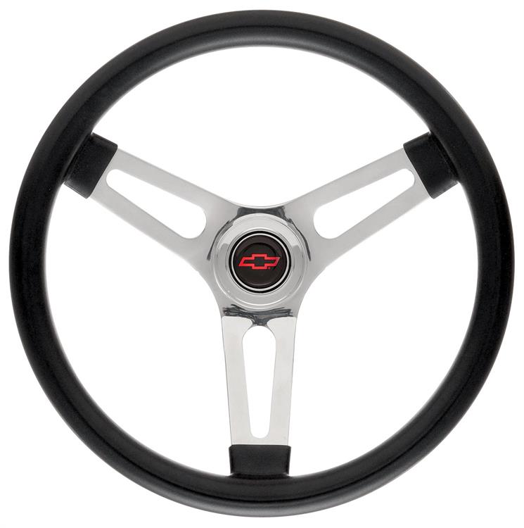 Steering Wheel Kit, 67-68 Chevrolet, Symm. Foam, 1.5, Tall Cap, Red Bowtie