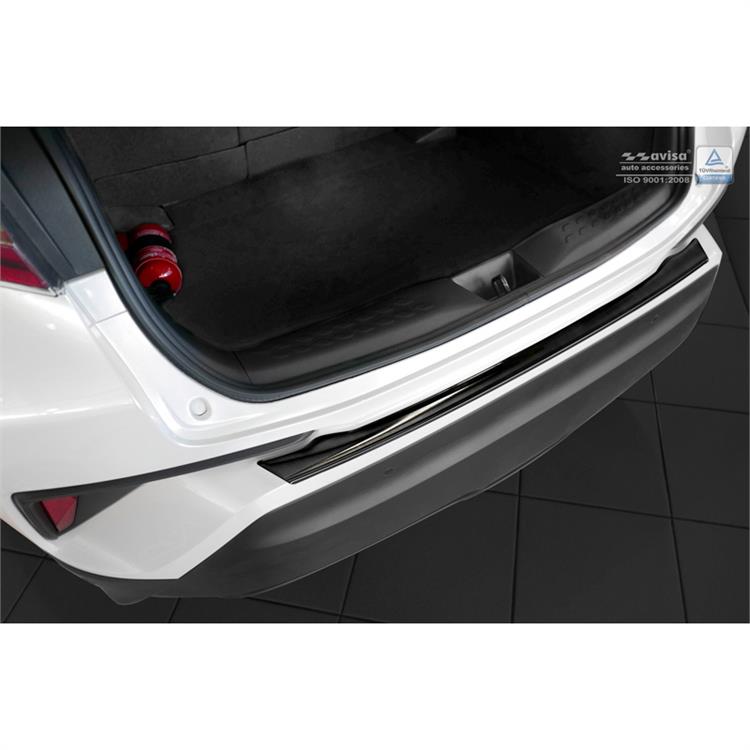 Zwart RVS Achterbumperprotector passend voor Toyota C-HR 2016-2019 & Facelift 2019-2023