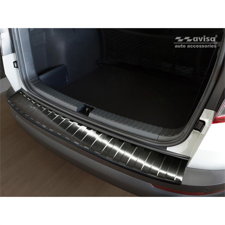 Zwart RVS Achterbumperprotector passend voor Skoda Karoq 2017-2022 'Ribs'