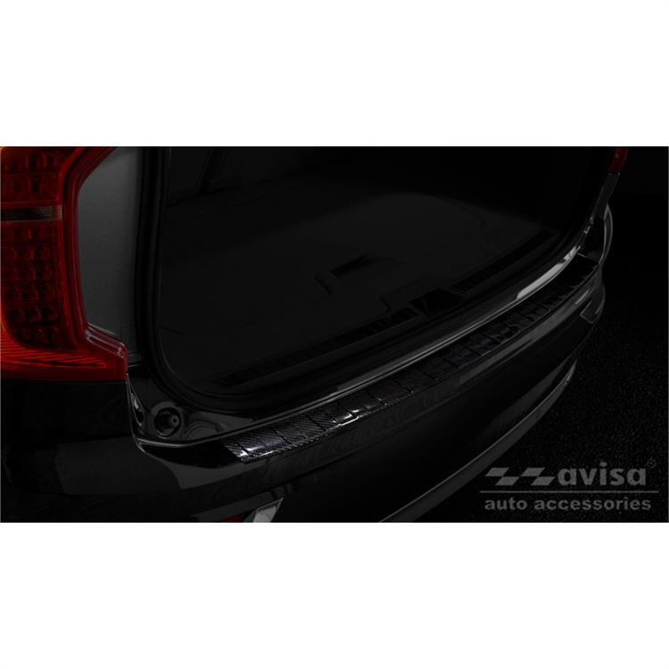 Real 3D Carbon Rear bumper protector suitable for Volvo XC90 2015- 'Ribs'