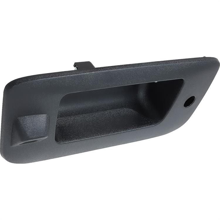 2007-13 Chevrolet, GMC Truck	 Tail Gate Handle Bezel	 Black Textured	 With Key Hole	 With Backup Camera Hole