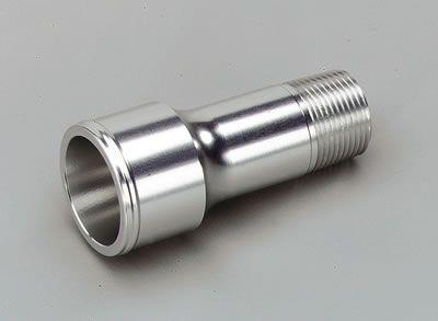 Fitting, Straight, 3/4 in. NPT to 1 1/2 in. Smooth Hose x 3 in. Long, Aluminum, Clear Anodized