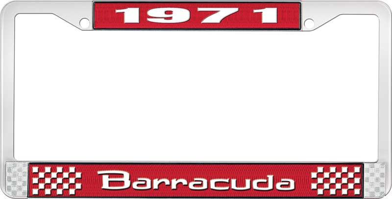 1971 BARRACUDA LICENSE PLATE FRAME - RED