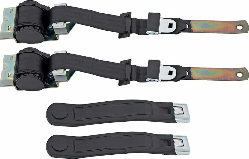 BUCKET SEAT BELTS OEM STYLE FRONT BLACK