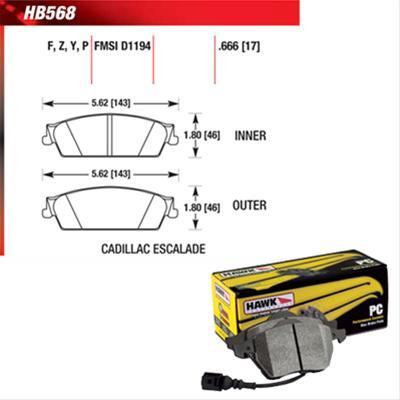 brake pads, rear, Performance ceramic