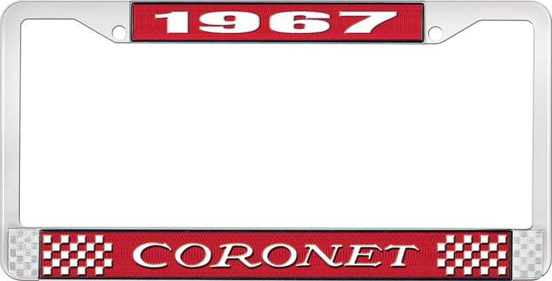 1967 CORONET LICENSE PLATE FRAME - RED