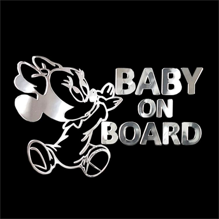 Nickel Sticker 'BABY ON BOARD Minnie' - 90x58mm