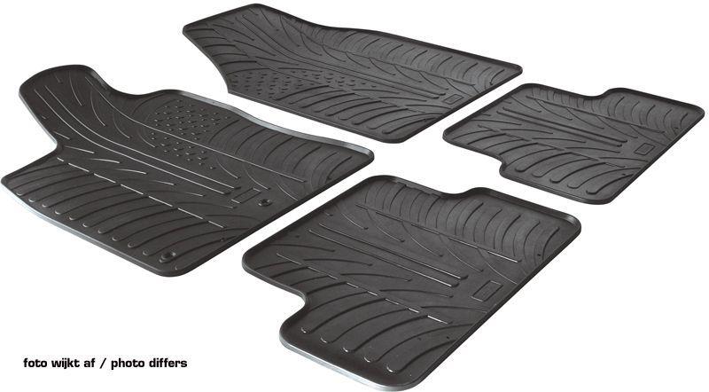 Rubbermatten passend voor Volkswagen Golf V 2003-2008 / Jetta 2005-2011 / Golf VI 2008-2013 / Scirocco 2008- (T profiel 4-delig + ronde&ovale montageclips)