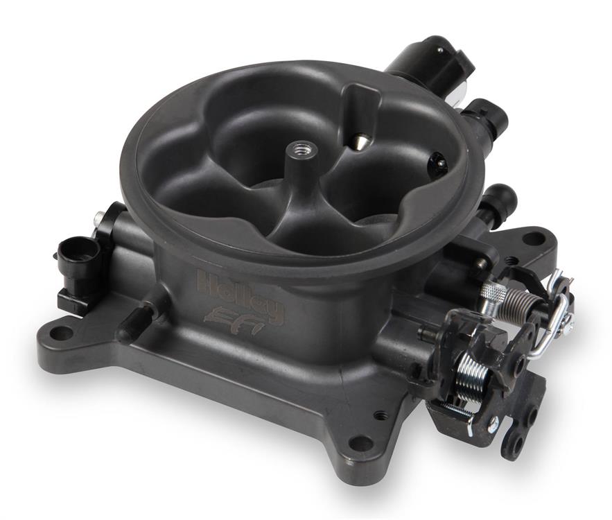 Throttle Bodies, Universal, 4150 Flange, 4-Barrel, Multi-Port Injection, Cable Actuated, 1,000 cfm, Aluminum, Gray Anodized