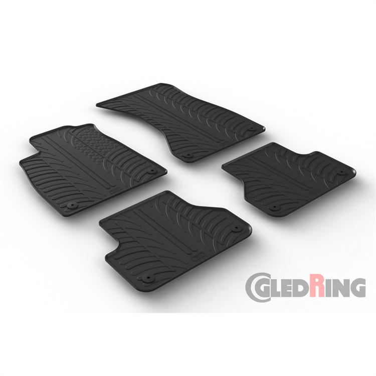 Rubbermatten passend voor Audi A4 2015-2021 & FL 2021- (T profiel 4-delig + montageclips)