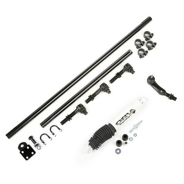 This heavy-duty Crossover Steering Conversion Kit from Rugged Ridge fits 97-06 Wranglers, 84-01 Cherokees, & 9