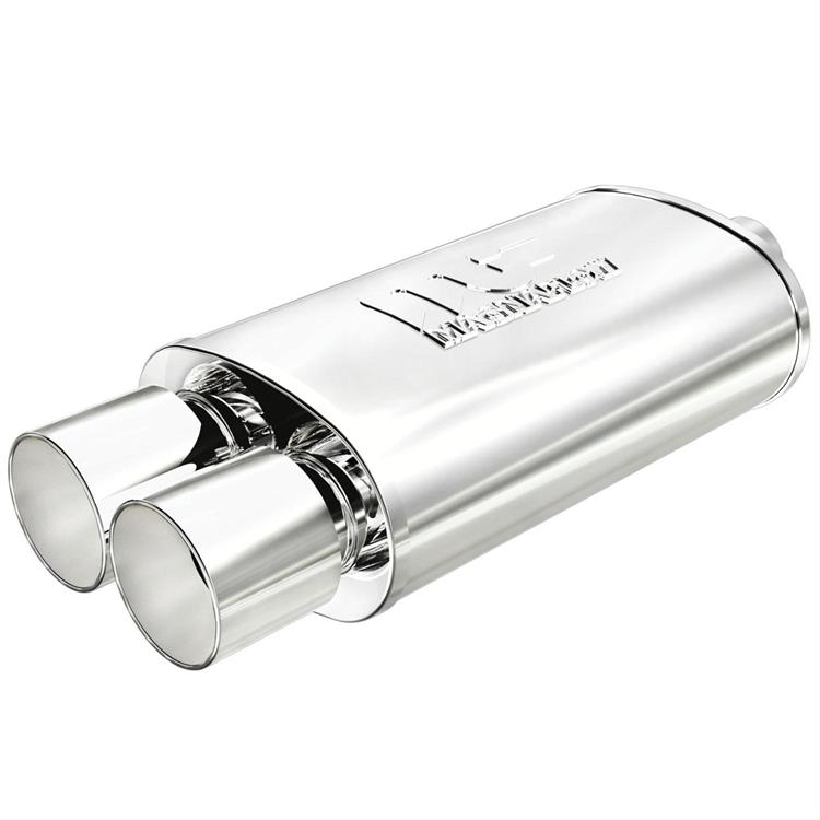 Muffler Stainless 2,25" in / 2 x 3,5" Out