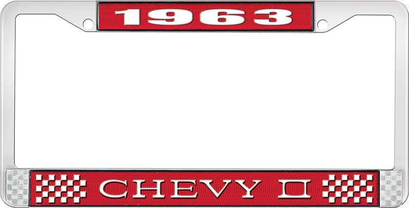 nummerplåtshållare, 1963 CHEVY II röd