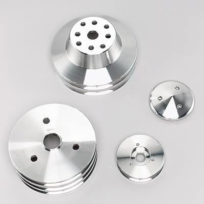 Remskivesats, billet aluminium, kilrem / V-rem