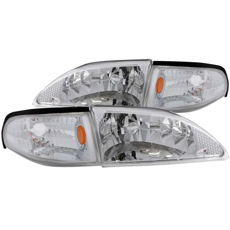 Headlight Assemblies, Clear Lens, Chrome Housing