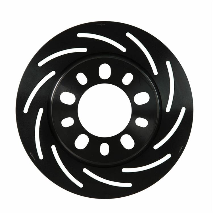 Brake Rotor, Slotted, Steel, Black, Rear, 11,25", RH