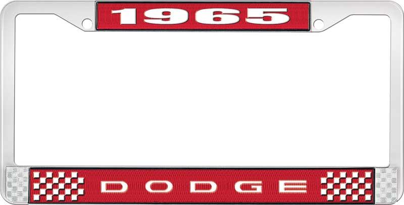 1965 DODGE LICENSE PLATE FRAME - RED