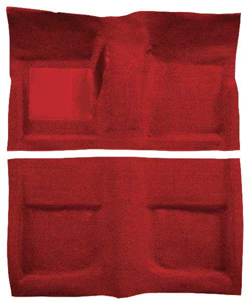1965-68 Mustang Convertible Passenger Area Loop Floor Carpet with Mass Backing - Red