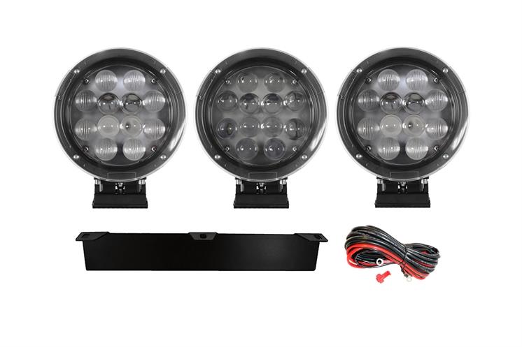 Belysningspaket LED Extraljus 60W CREE Ø180 (3 st extraljus) och extraljushållare