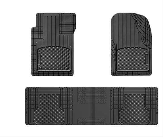 Floor Mats, AVM Trim To Fit, Thermoplastic, Black, Front/Second Seat, Set of 3