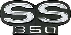 1967 "SS-350" GRILLE EMBLEM WITH BACKING PLATE